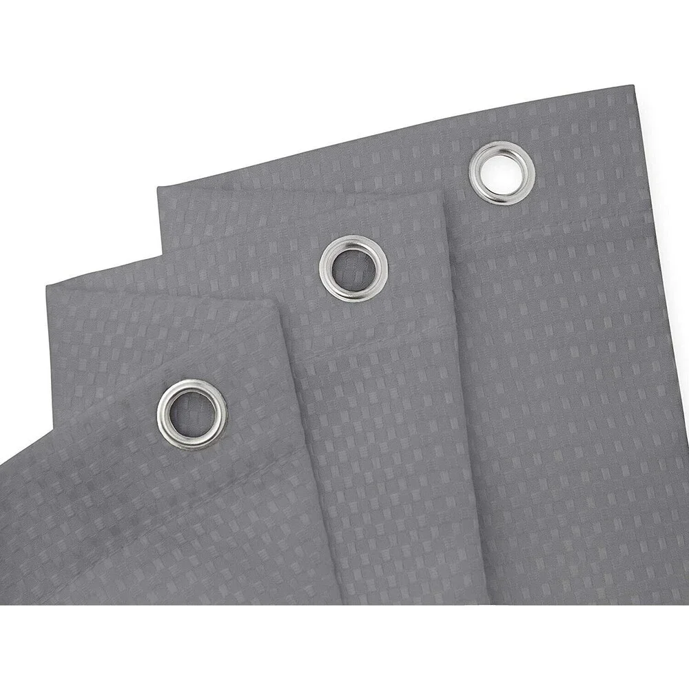Modern Fabric Shower Curtain w/Rust-Proof Curtain Hooks, Heavy-Duty, 72x72 GRAY